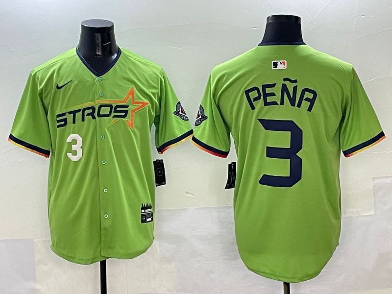 Men Houston Astros #3 Pena Green three generations Joint Name 2025 Nike MLB Jersey style 4